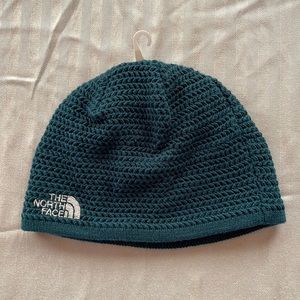 The North Face deep teal shade knit unisex hat NWT